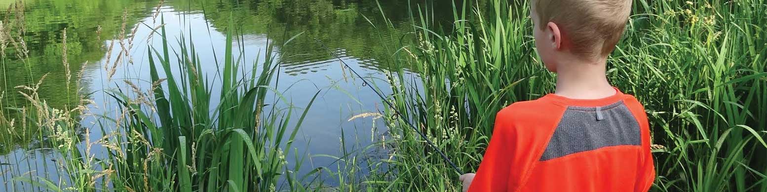 Image result for kid fishing farm pond