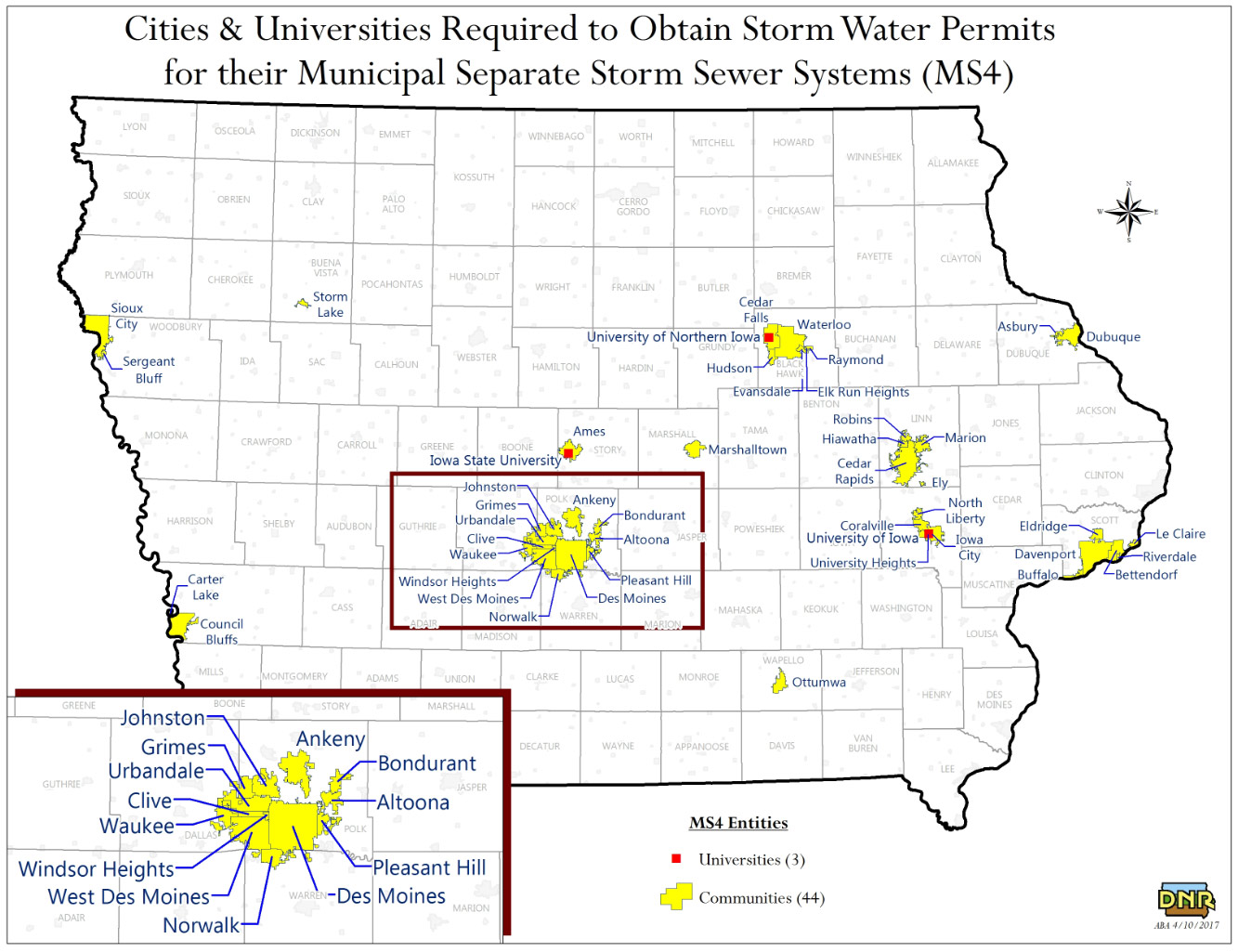 MS 4 Map of Iowa