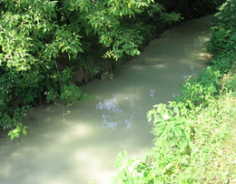 Well construction discharge after mixing - downstream several hundred feet.