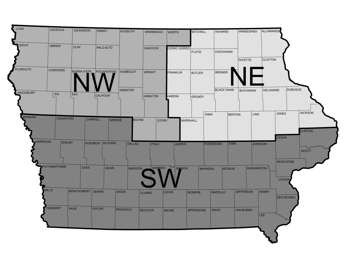 Map of Iowa Districts