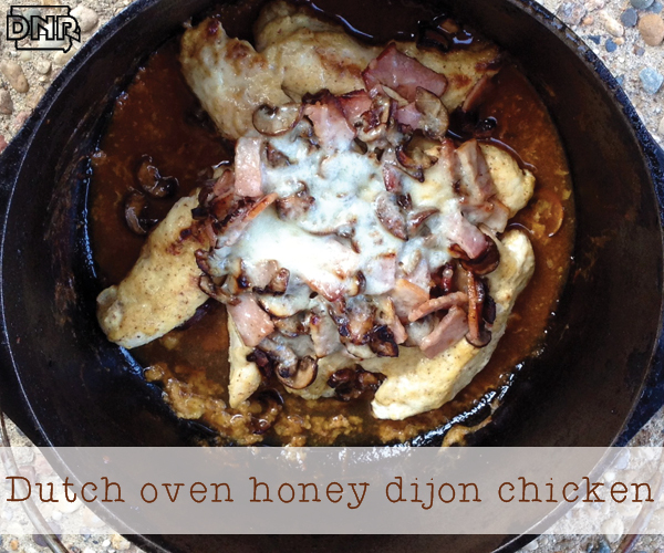 Dutch oven honey dijon chicken recipe from the Iowa DNR