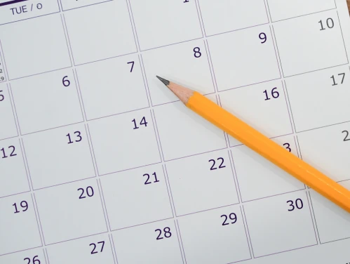 Basic monthly calendar stock image.