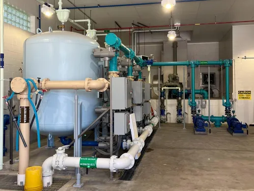 Water Supply Engineering image showing tanks, pipes and other monitoring equipment.