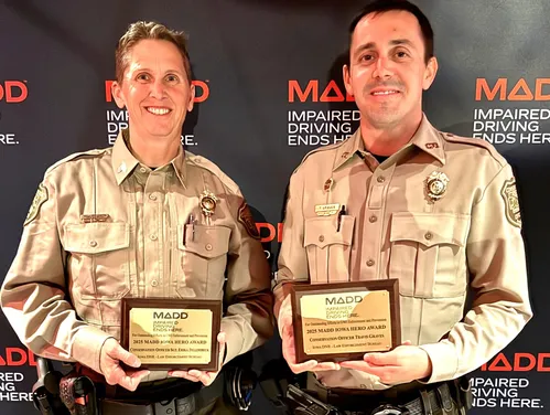 DNR Sergeant Billerbeck and Officer Graves awarded MADD Hero Awards