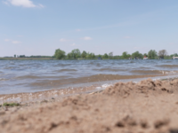 This image shows the beach and water levels at Big Creek State Park 