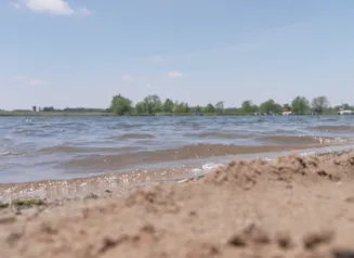 This image shows the beach and water levels at Big Creek State Park 