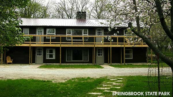 A two-story multifamily cabin in Springbrook State Park