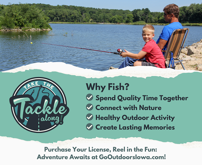 A man and boy fishing