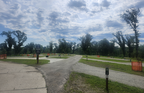 Red Haw State Park campground with pull through campsites.