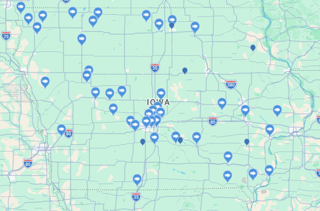 Map of Outdoor Events in Iowa